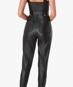 We Wore What Vegan Leather Moto Overalls