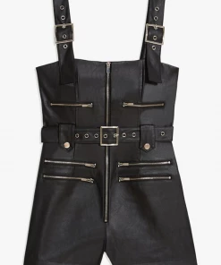 We Wore What Vegan Leather Moto Short Overalls BEST SELLERS