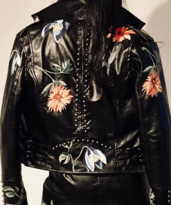 Lindsey's Kloset Vine & Roses Vegan Leather Jacket Clothing