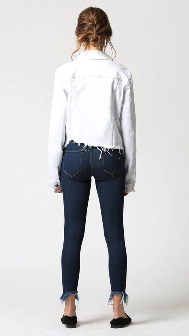 Hidden Rebel White Fitted Frayed Hem Jacket BEST SELLERS 2 Hidden Rebel White Fitted Frayed Hem Jacket BEST SELLERS