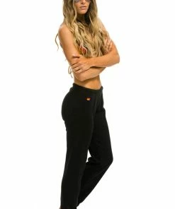 Aviator Nation WOMEN'S 5 STRIPE SWEATPANTS - BLACK 2