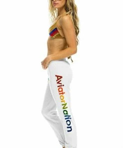 NEW IN WOMEN'S AVIATOR NATION SWEATPANTS - WHITE