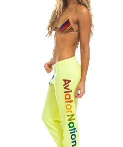 Aviator Nation NEW IN Neon Yellow Sweatpants 5 Aviator Nation NEW IN Neon Yellow Sweatpants